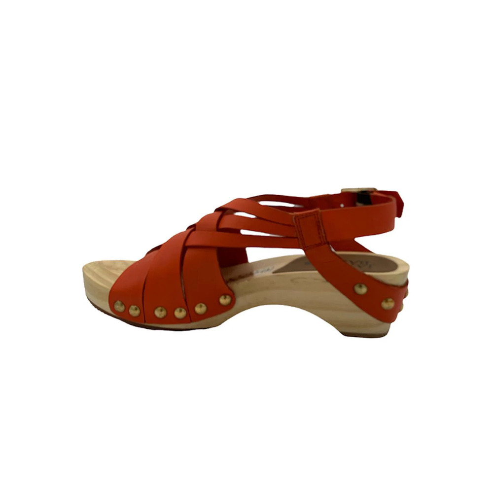 Jax & Bard Leather Wooden Clogs Jewell Luggage Coral - Medium - Picture 4 of 5
